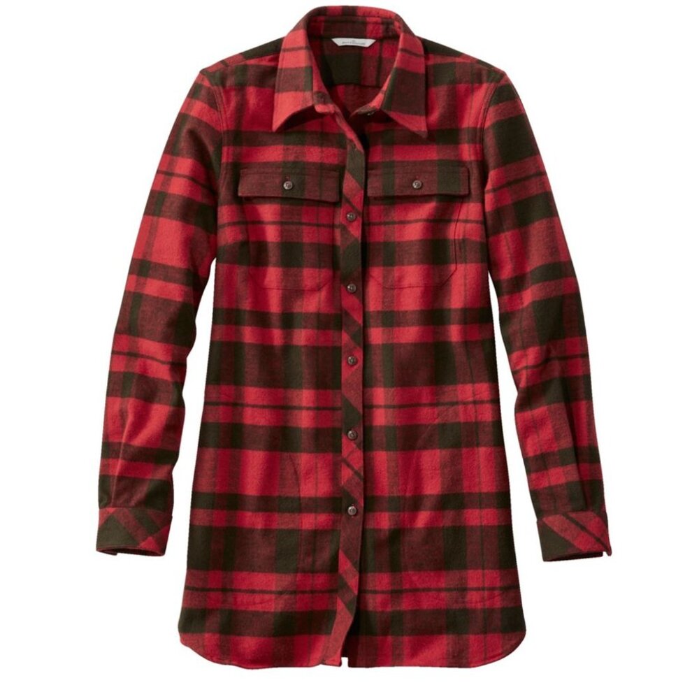 LL Bean Signature Archive Ladies Chamois Cloth Shirt Fiery Red Size Medium